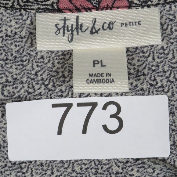 Style & Co.* Women's Long Sleeve Ruffled Boat Neck Keyhole Tassel Blouse~Size PL - Picture 5 of 12